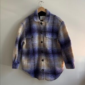 Aritzia The Ganna™ Shirt Jacket Purple Plaid Shacket - Medium